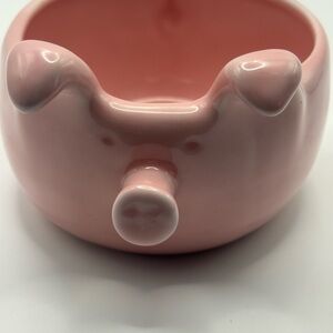 Pink Pig Piggy Dish/Planter 6”x4” Decorative Ceramic Collectible